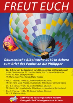 Plakat für die ökumenische Bibelwoche 2109